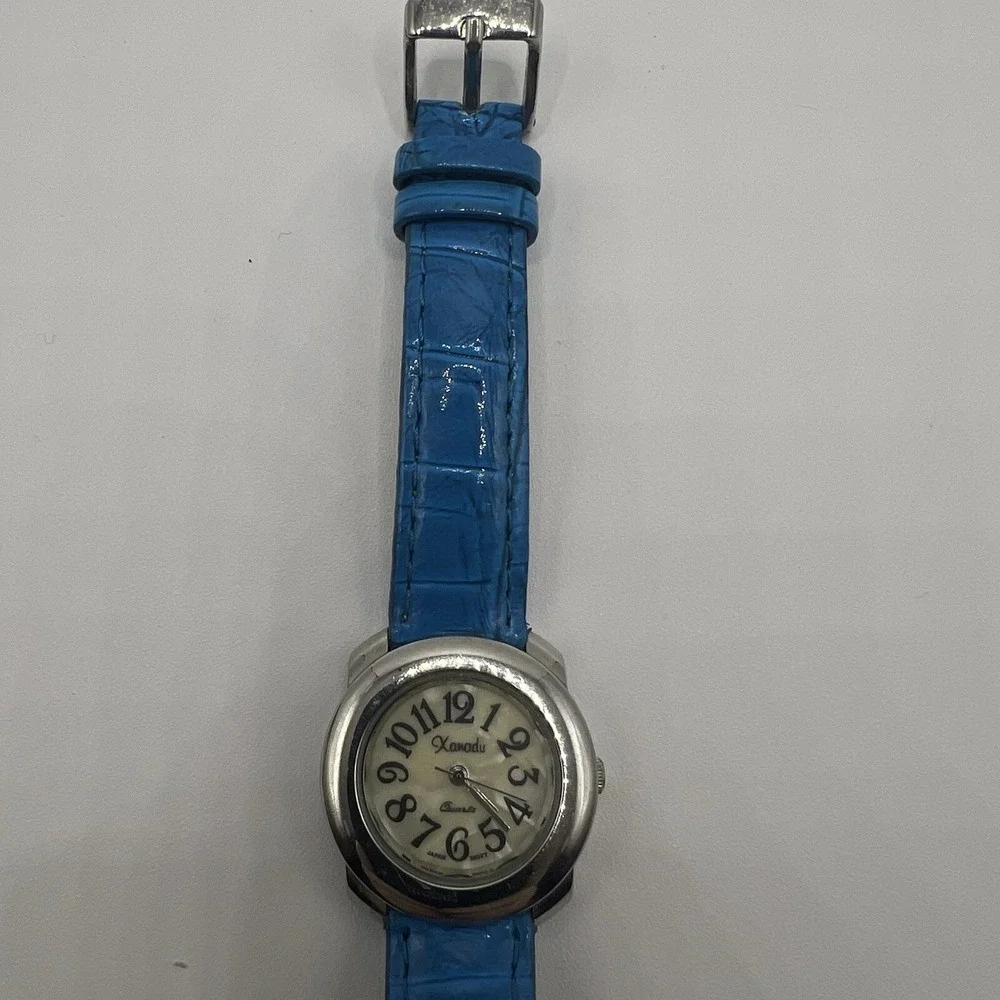 Xanadu Unisex Quartz Watch Blue‎ Genuine Leather Band Vintage Grannycore Fashion